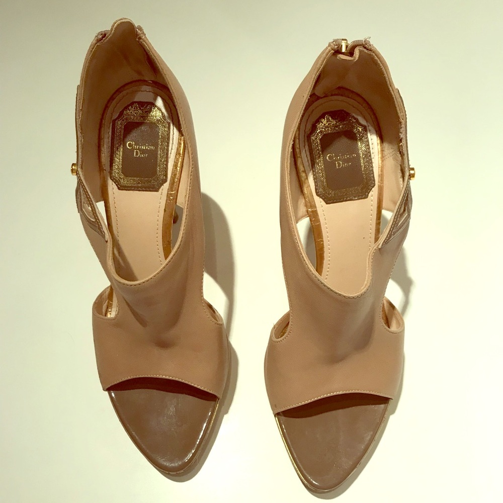 Taupe and gold Christian Dior sandals